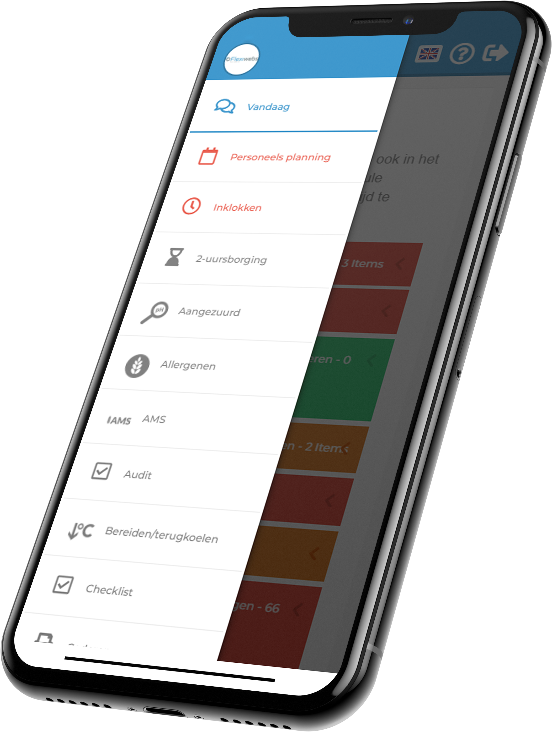 De mobiele app met planning, werktaken, allergenen en urenregistratie